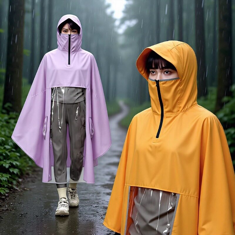 电瓶车雨披电动车帽檐男女成人加大加厚单人长款全身防雨高领雨衣