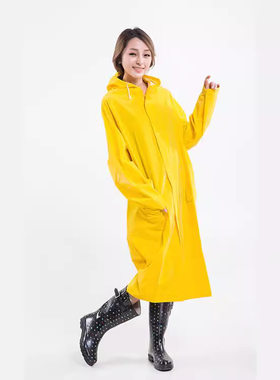 跨境加厚长款pvc连体雨衣户外劳保执勤两用风衣雨披骑行雨衣批发