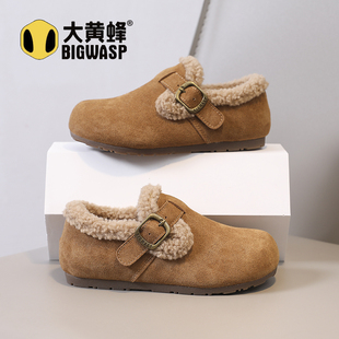 大黄蜂童鞋2025季冬男童加绒加厚儿童勃肯鞋保暖二棉鞋女童休闲鞋
