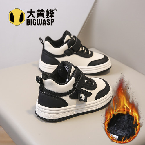 大黄蜂冬季加绒加厚童棉鞋