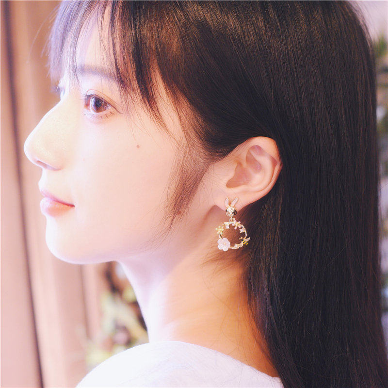 「兔子花园」西西里岛上的海仙女 原创可爱甜美少女耳饰钉环耳夹