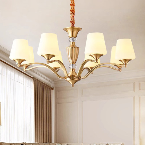 法式轻奢客厅卧室餐厅吊灯全铜