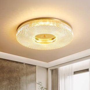 灯具 复古新款 卧室吸顶灯法式 现代简约大气轻奢圆形客厅房间灯美式