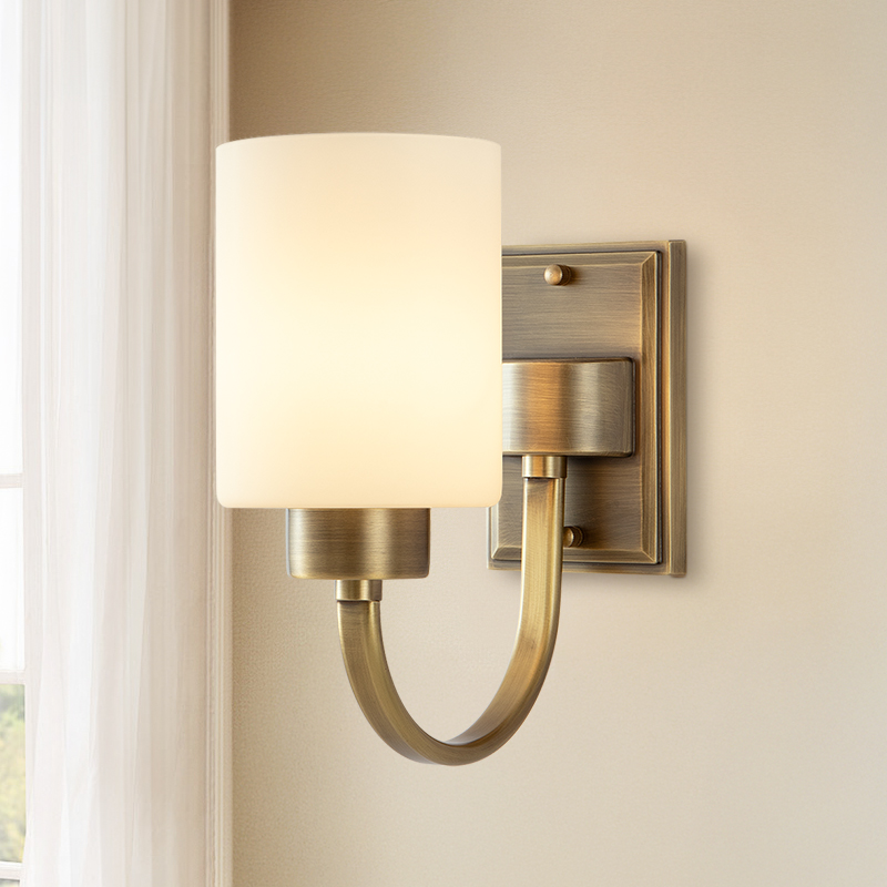 中古卧室床头壁灯客厅背景墙法式全铜楼梯墙壁灯美式轻奢复古灯具