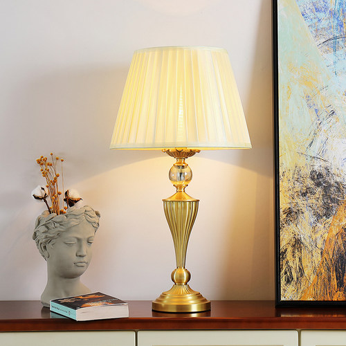 慕庭全铜美式客厅卧室床头台灯