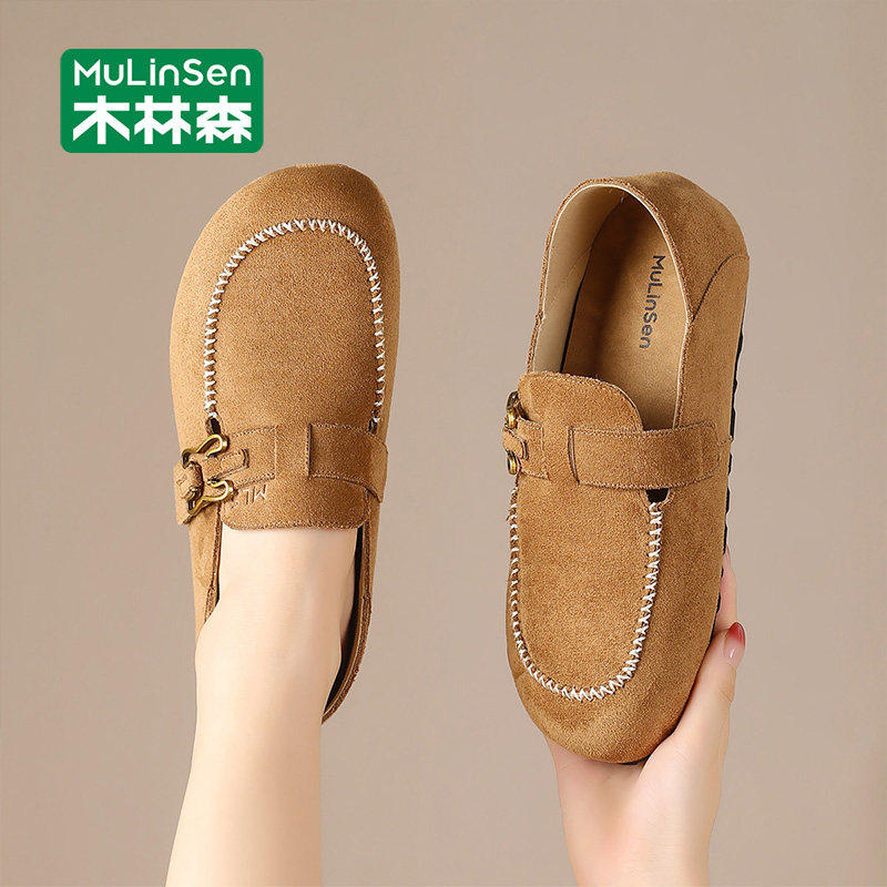 木林森勃肯鞋女春季2026新款潮流百搭时尚软木复古软底乐福豆豆鞋,女鞋,勃肯鞋/软木鞋,淘宝优惠券,粉丝福利购,淘宝优惠卷