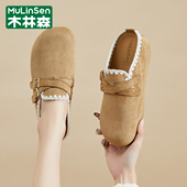 休闲外穿一脚蹬懒人办公室复古包头拖 新款 木林森勃肯鞋 女2026春季