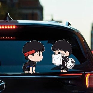 莎头组合孙颖莎王楚钦贴纸可爱卡通汽车防水电动车贴纸电脑装 饰贴