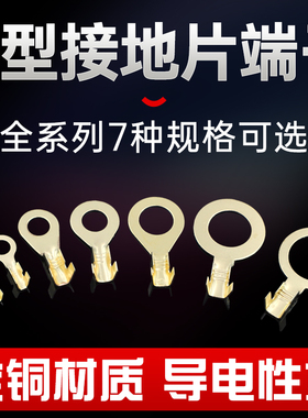 圆形接线片冷压接线端子O型U型铜鼻子线耳环形接地片裸端头100只
