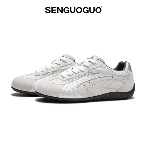 森果果赛车鞋/灰银色德训鞋板鞋