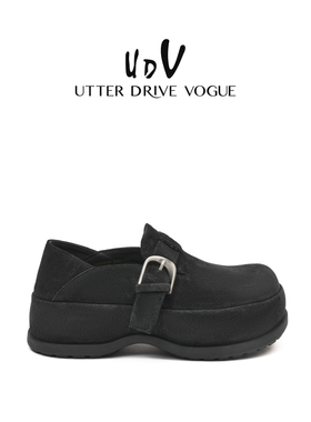 UDV扣带复古真皮勃肯鞋女2025秋季新款懒人单鞋一脚蹬休闲鞋真皮