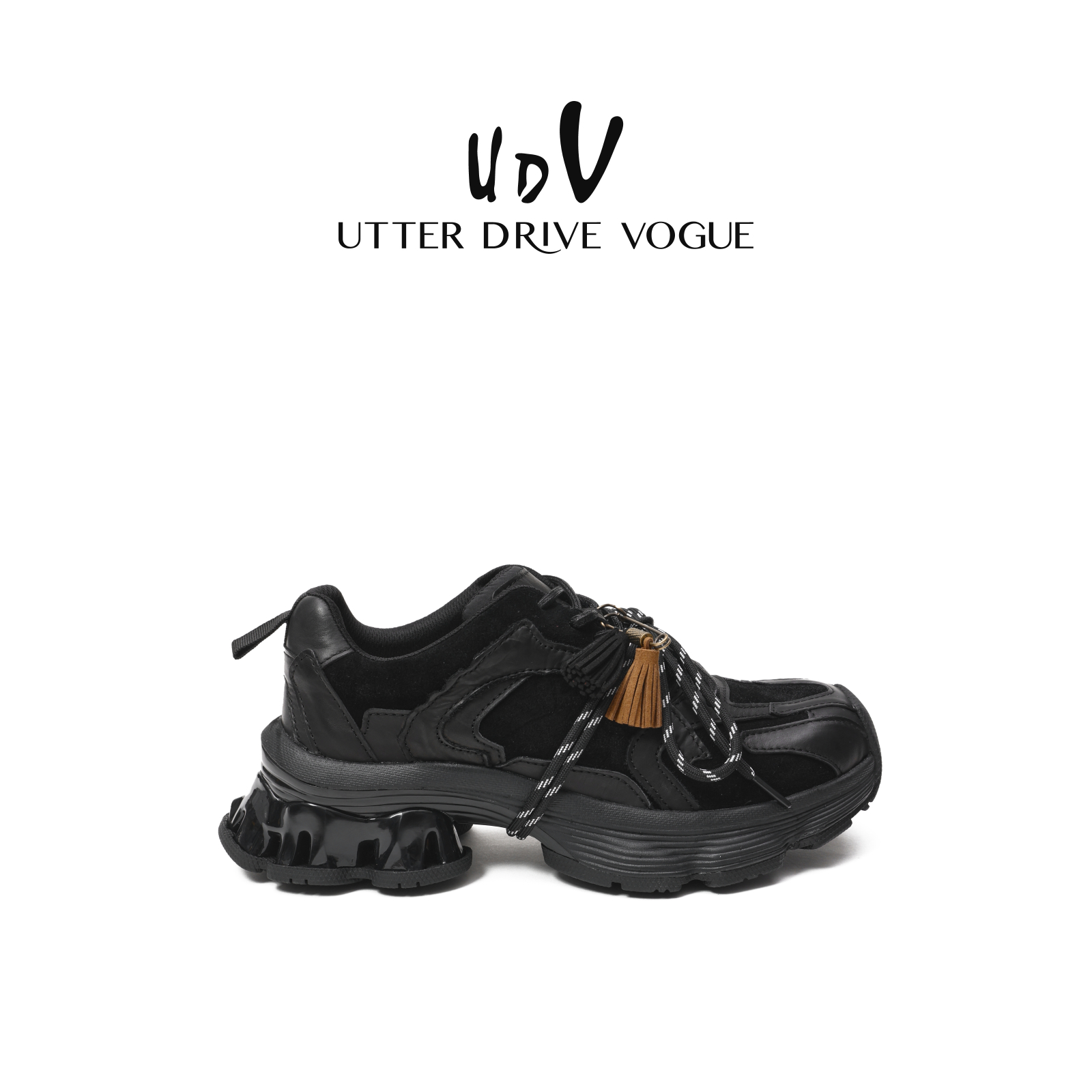 UDV流苏系带真皮老爹鞋男款