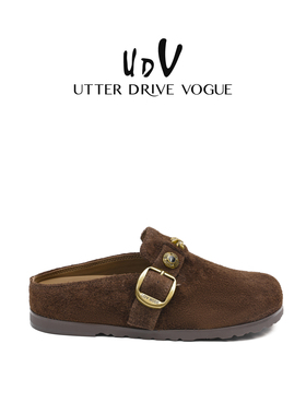 UDV厚底吐司勃肯鞋女2025秋季新款包头穆勒女拖鞋一脚蹬懒人鞋