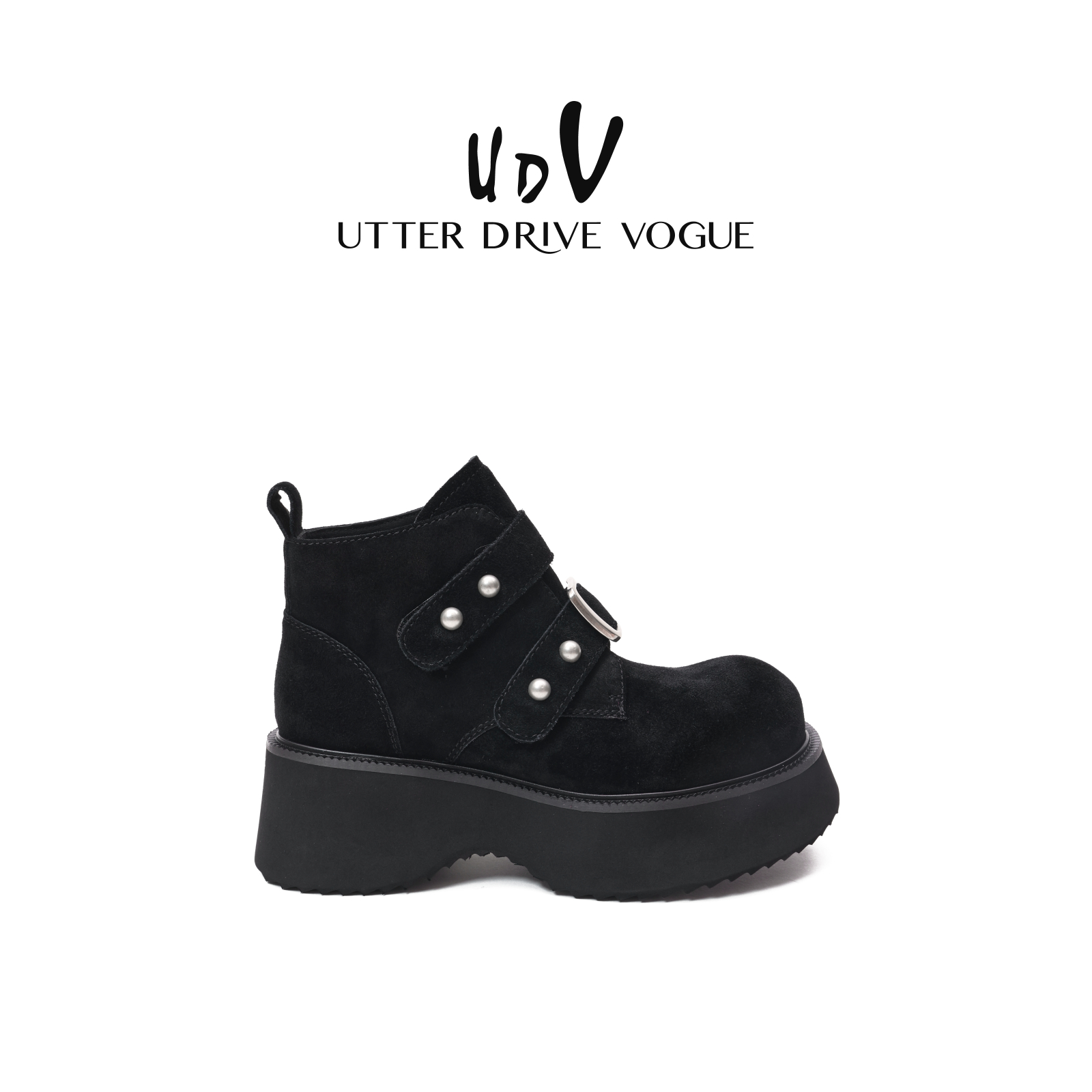 UDV真皮厚底时尚马丁靴女2025秋冬新款磨砂皮短靴美拉德机车靴子