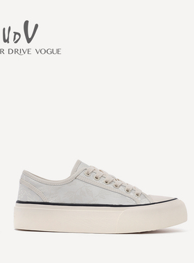 UDV2024春夏国风真丝布时尚滑板鞋圆头平底休闲运动风女鞋学生鞋
