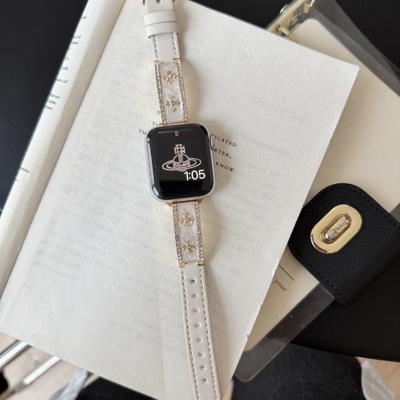 贵气高级感克罗心真皮表带 适用苹果手表 iwatchS11 10 7 8 9 SE