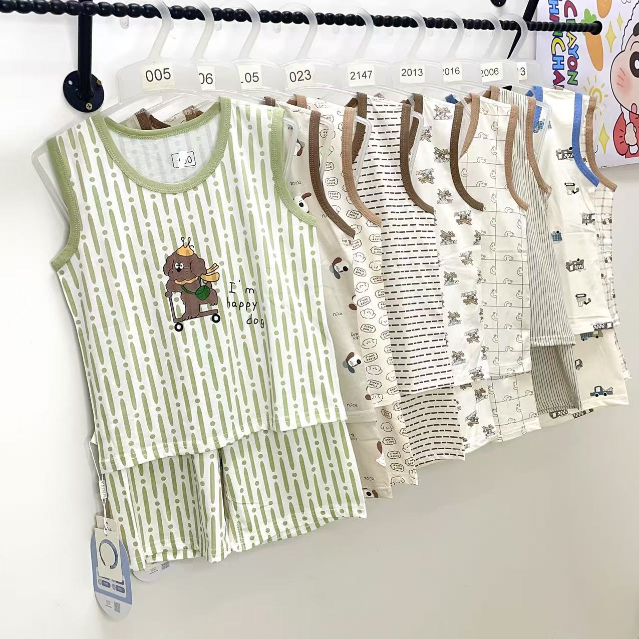 儿童男孩棉莫背心短裤家居空调服