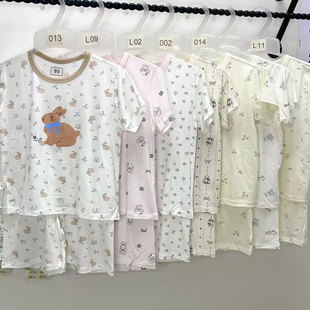 捡漏肥版短袖短裤女童睡衣莫代尔薄款夏空调家居服男宝内衣套装