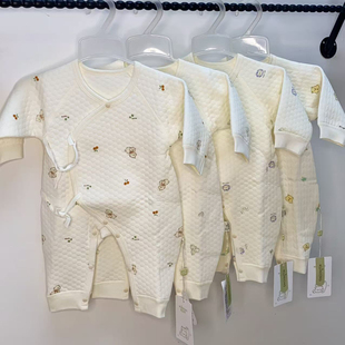 婴儿衣服春秋季纯棉三保暧新生儿和尚服0-3月6宝宝连体衣哈衣秋装