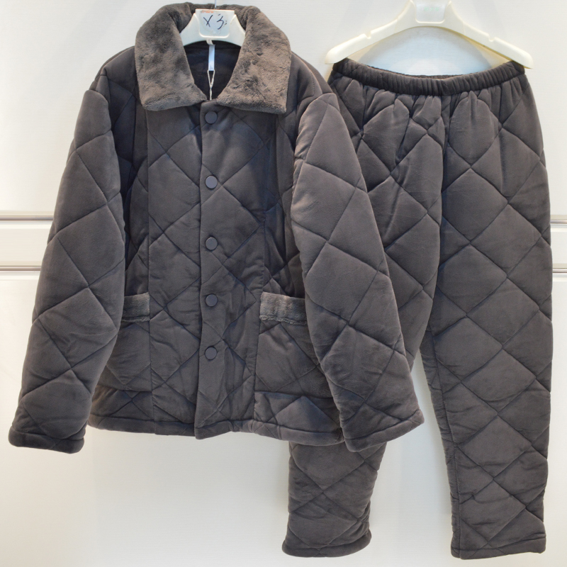 加厚夹棉保暖棉袄高级感家居服