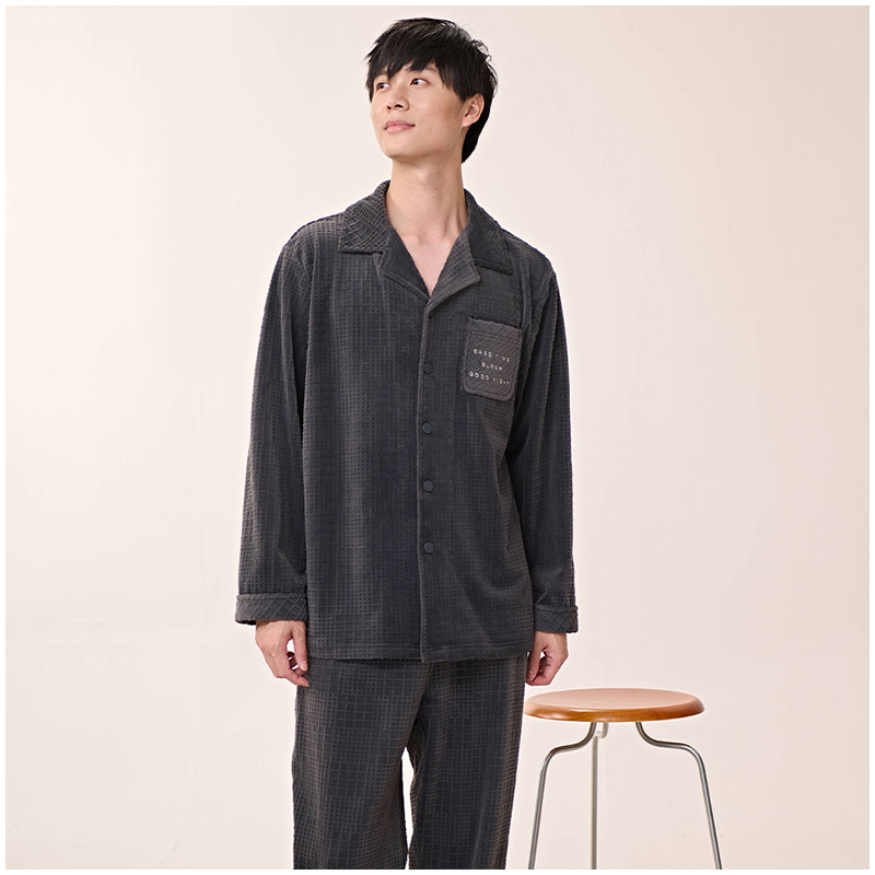 薄绒保暖成熟稳重宽松家居服套