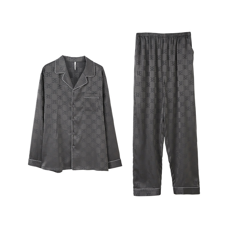 安之伴睡衣2026春夏男士冰丝薄款清凉丝绸时尚高贵优雅家居服套