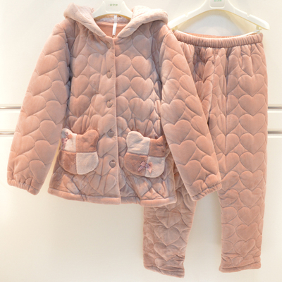 夹棉保暖家居服连帽家居服