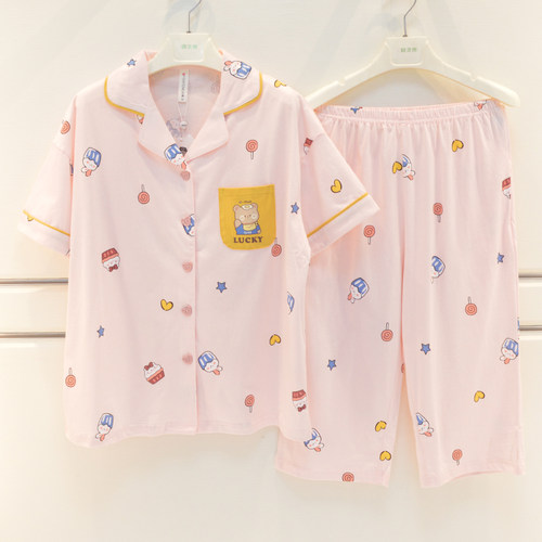 芬腾家居服卡通短袖女针织