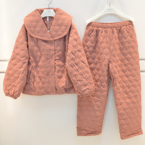 三层薄夹棉加厚保暖家居服