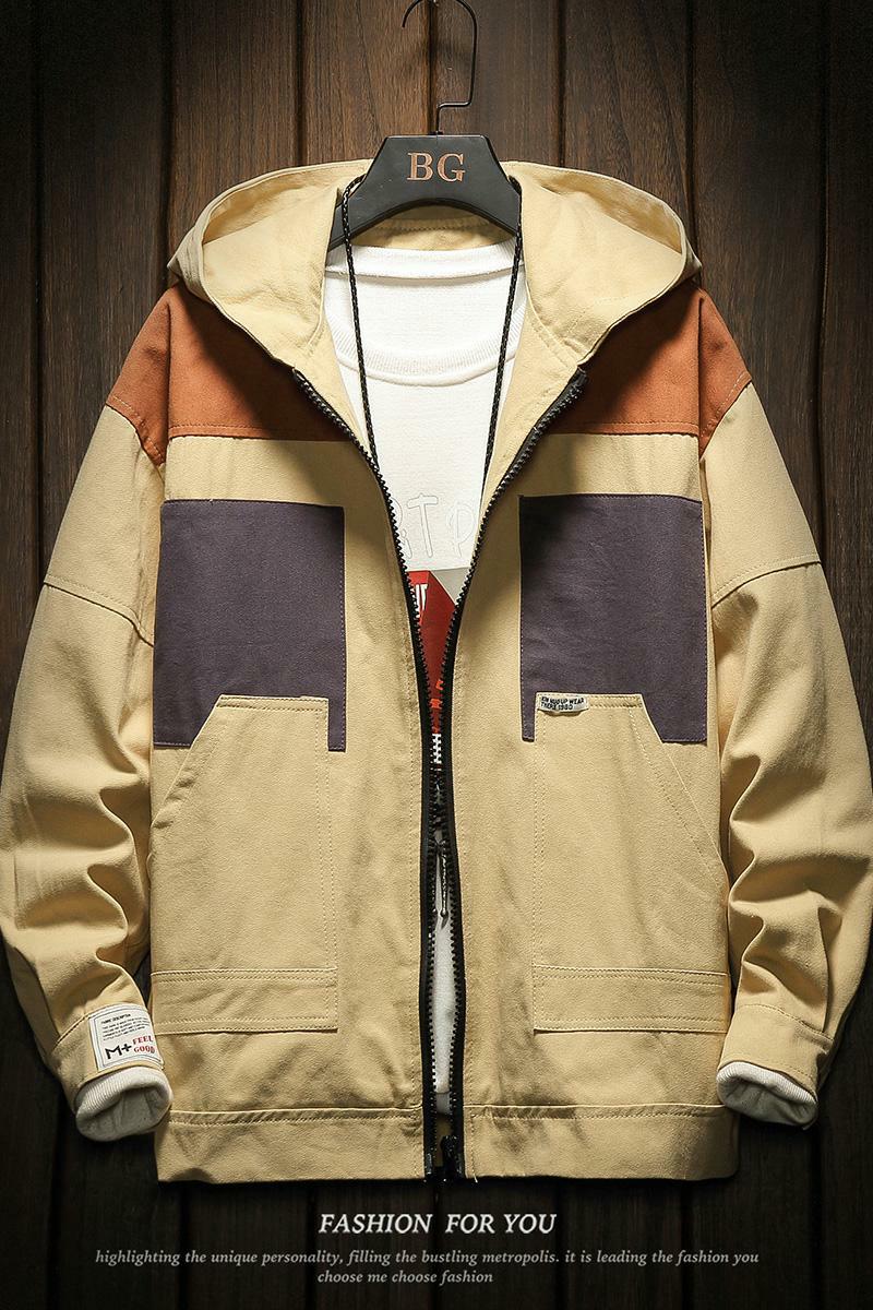 已到货日系拼色工装夹克男日系大码休闲宽松外套A090-JK905P95,男装夹克,电商A089-1