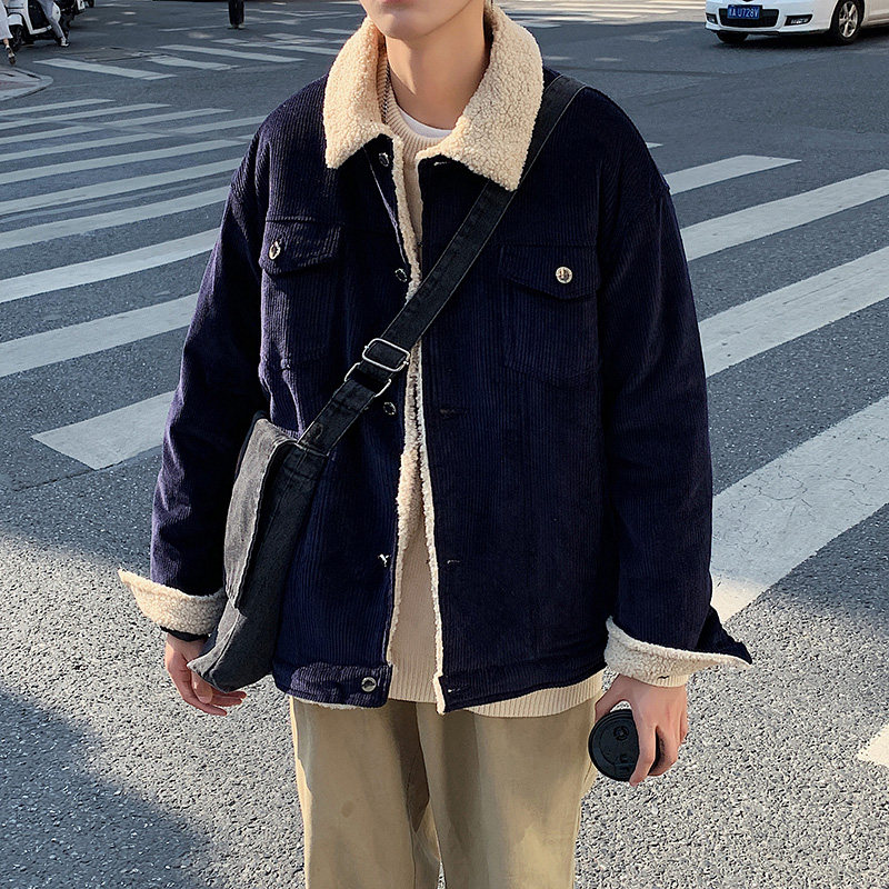 2021主推数据好网红羊羔毛灯芯绒棉衣外套男A090MY918,男装棉衣,电商A089-1