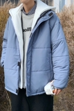 my990*加厚假两件棉衣男宽松潮流情侣保暖棉袄外套，男装棉衣，电商A089-1