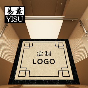 定制电梯轿厢瓷砖仿水刀拼花地砖定做小区观光商业电梯专用LOGO