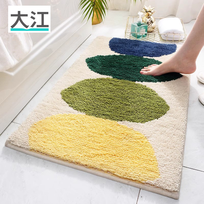 大江植绒地垫浴室门口地毯厕所家用垫子卫生间门口吸水防滑脚垫子