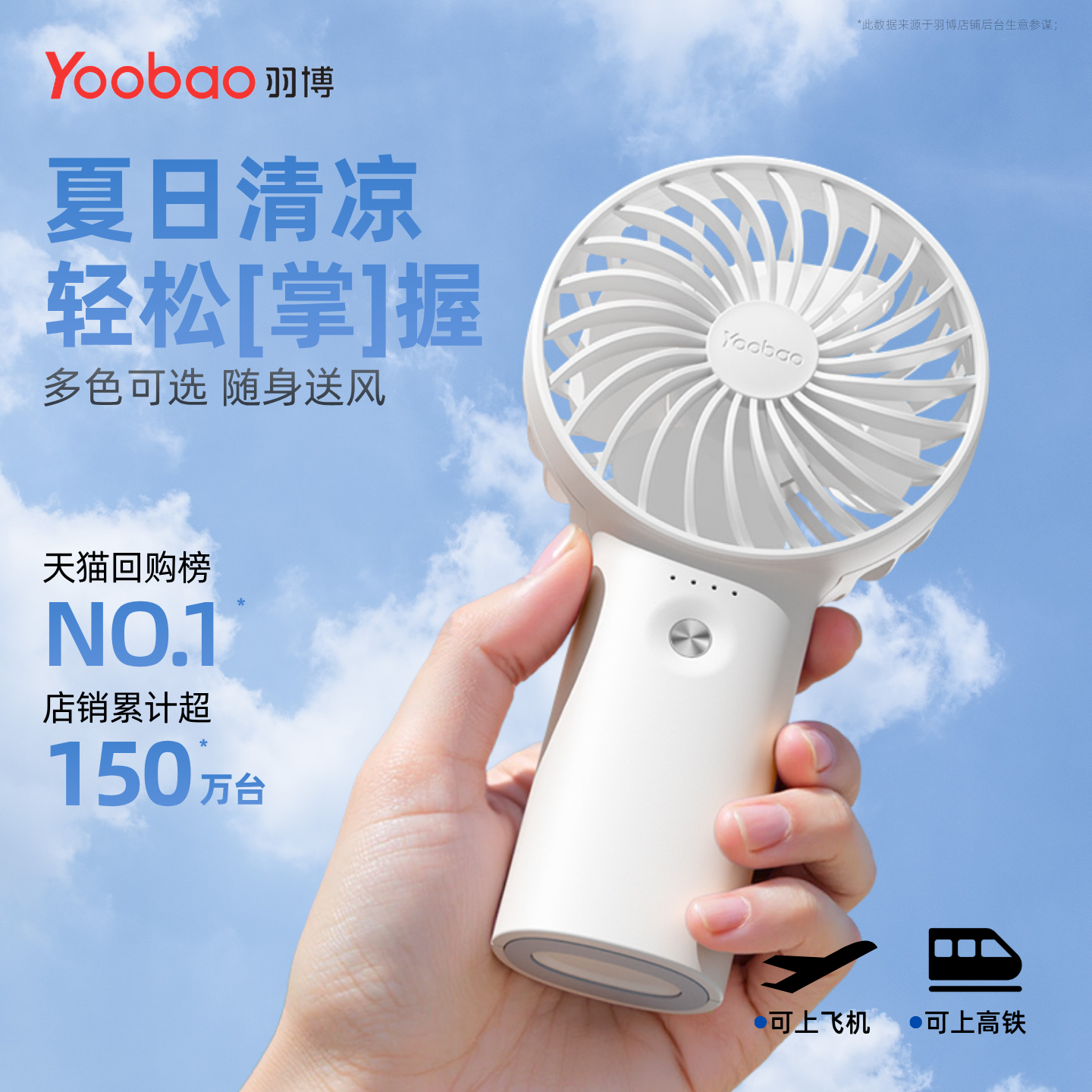 羽博小风扇手持小型羽博桌面风扇强力手持风扇超长续航小风扇便携式随