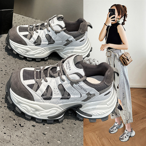 欧洲站复古老爹鞋女2026秋季新款爆款超火厚底增高轻便运动休闲鞋