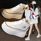 百搭秋冬加绒厚底松糕内增高休闲短靴 2025新款 真皮高帮小白鞋 女款