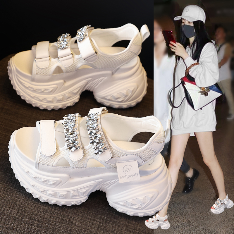 厚底增高罗马凉鞋女2025新款夏季