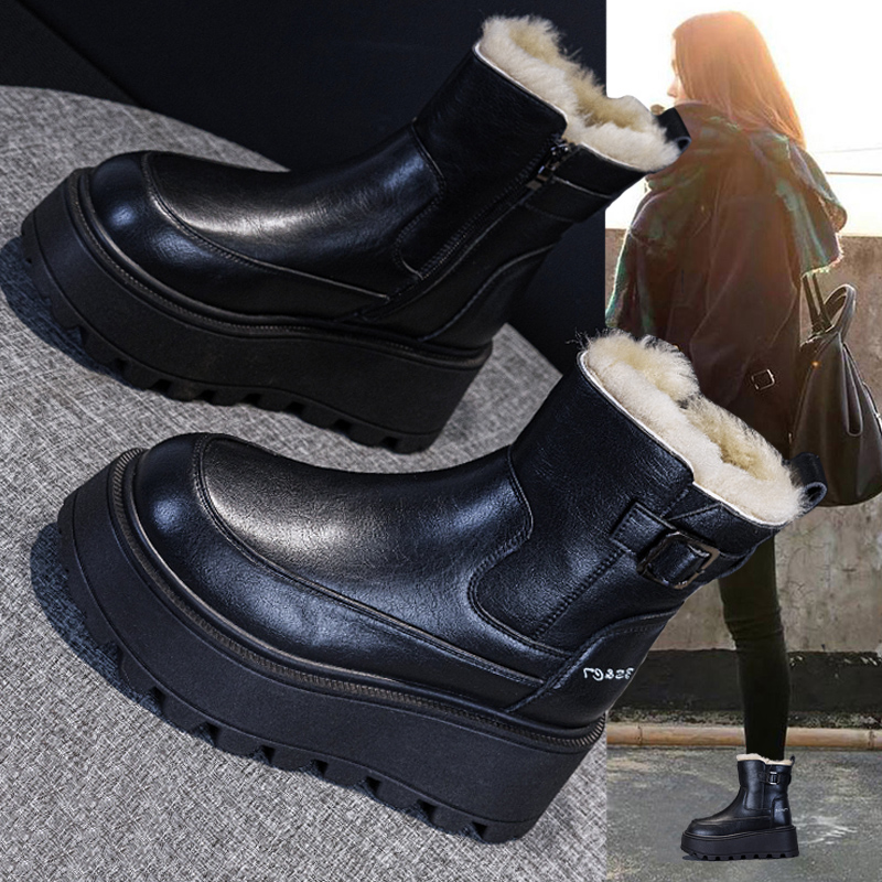 皮毛一体雪地靴女款2025新款冬季
