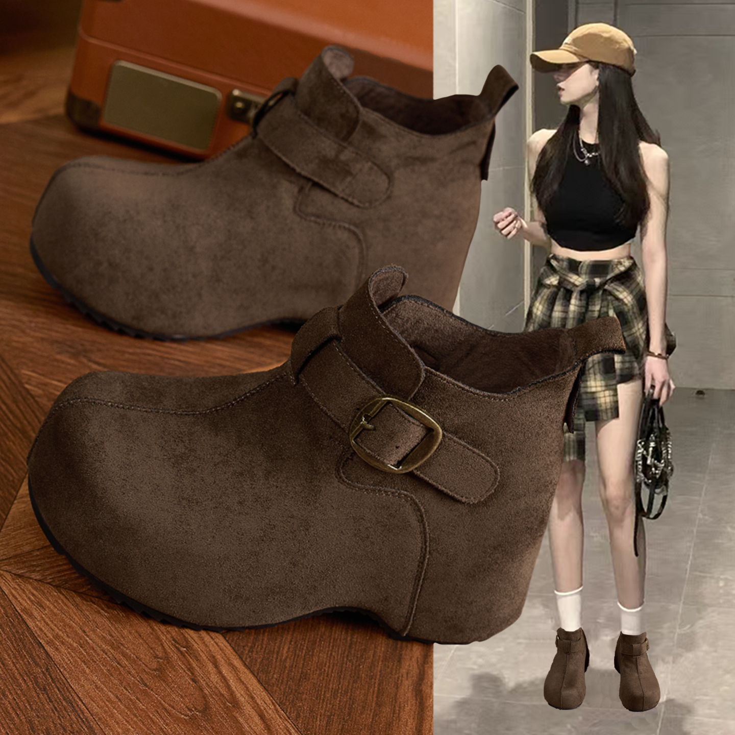 全包高帮勃肯鞋女2025新款秋冬季