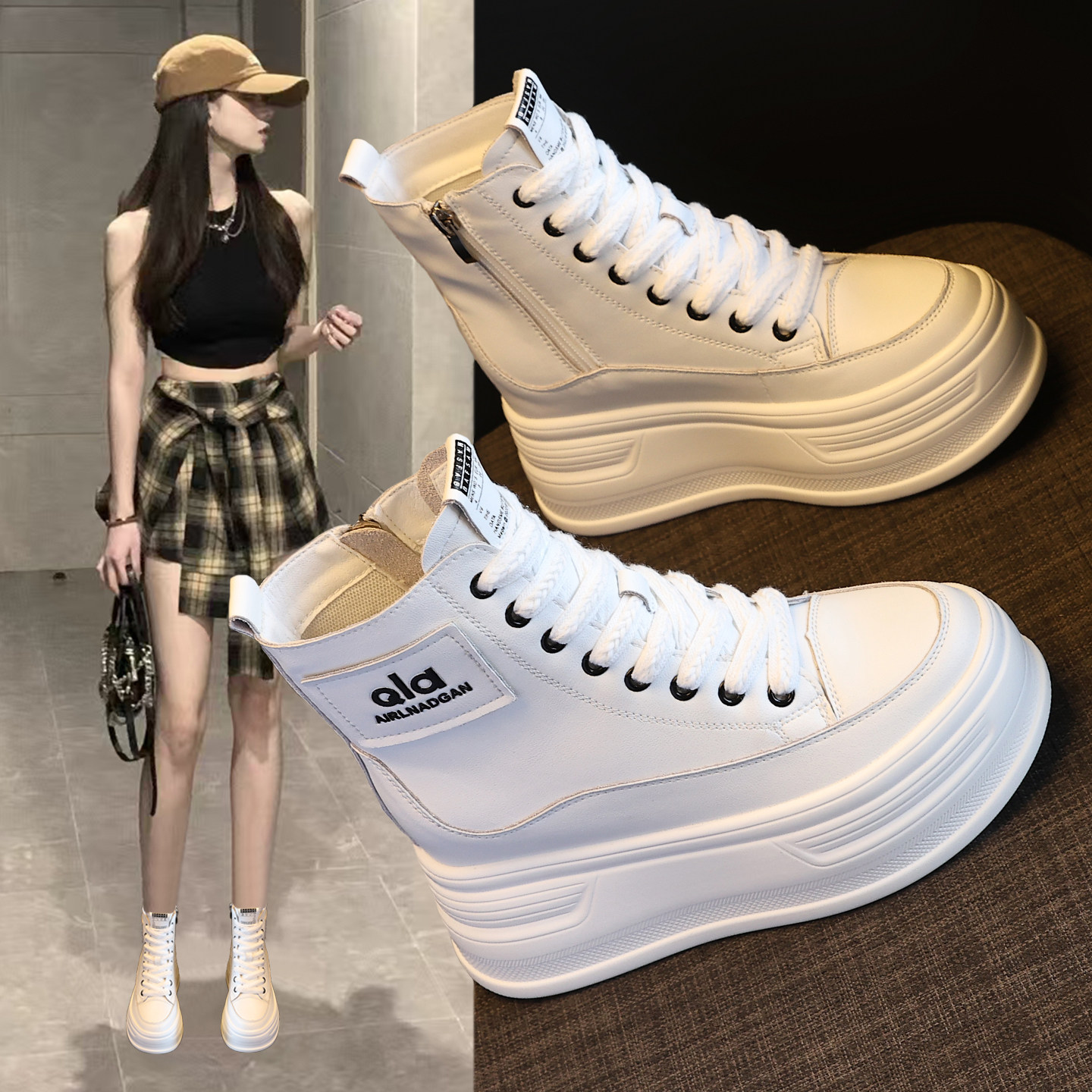 真皮高帮马丁短靴女2026秋冬新款