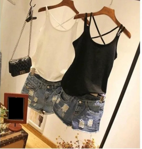 纯棉大码黑色胖mm性感吊带背心