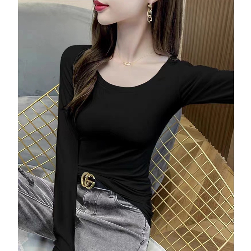 长袖百搭t恤薄款莫代尔女大码