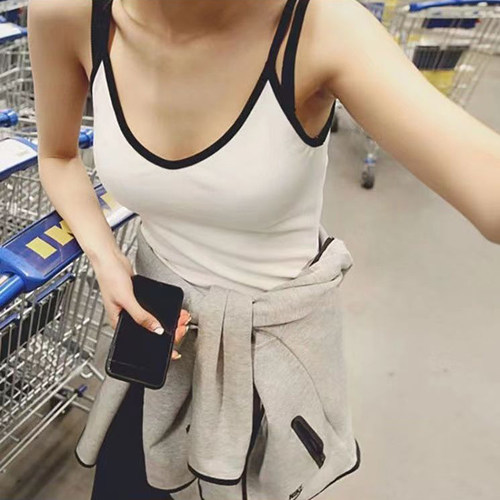 拼色设计舒适莫代尔大码吊带背心