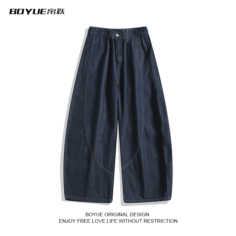 BOYUE帛跃原色水洗男弯刀牛仔裤