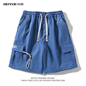 日系凉感少年感舒适休闲男生篮球中裤 BOYUE帛跃立体口袋短裤 夏季