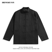 男士 立领西装 中国风文艺休闲垫肩外套 潮流新中式 BOYUE帛跃春秋季