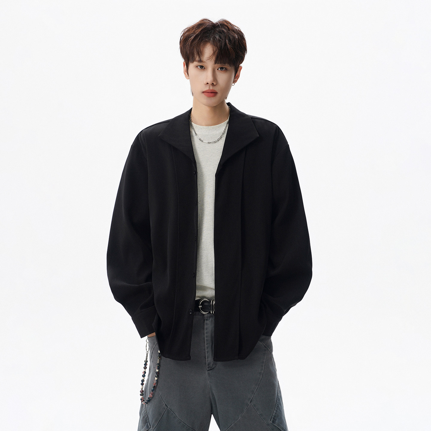 BOYUE帛跃韩系春秋休闲百搭长袖衬衫内搭纯色高级感男女衬衣外套,男装,衬衫,淘宝优惠券,粉丝福利购,淘宝优惠卷