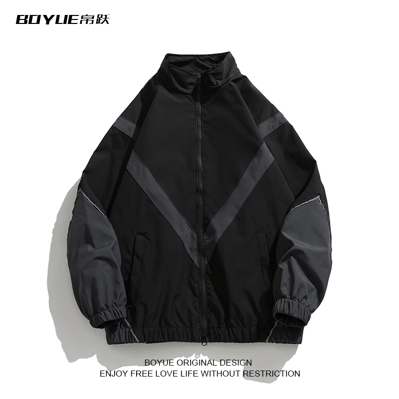 BOYUE帛跃拼接立领防水风衣夹克