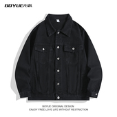 BOYUE帛跃工装 牛仔外套美式 cleanfit复古翻领高街情侣夹克男女潮